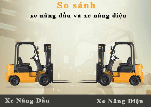 Xe nâng điện vs xe nâng dầu