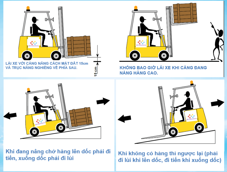 Cách vận hành xe nâng theo tiêu chuẩn ISO